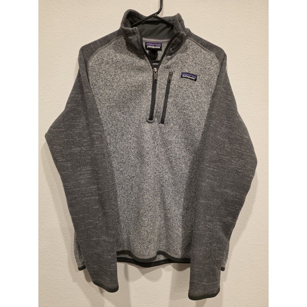 Patagonia Men's Fleece Pullover 1/4 Zip, Gray Two-Tone, Outdoor Layer